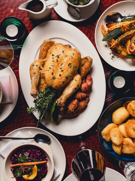 Traditional British Christmas lunch