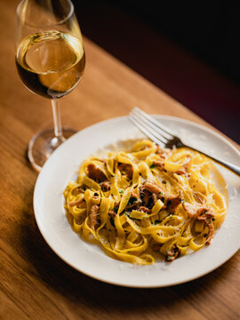 Wild mushroom pappardelle pasta 
