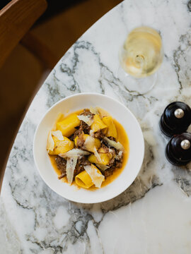 Beef ragu paccheri pasta