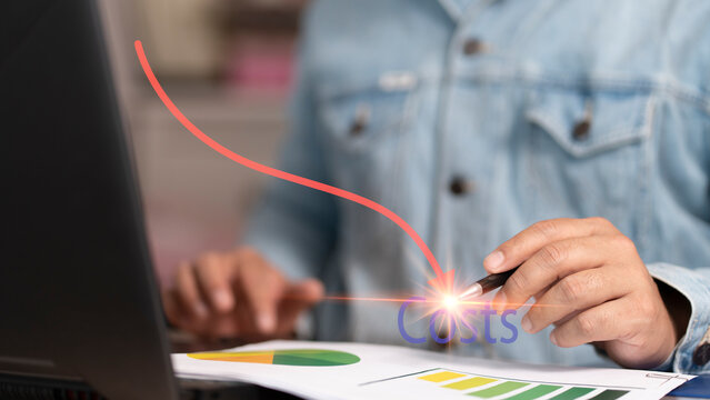 Performance concept of increase quality, speed, efficiency and reduce cost. Efficiency Business Concept. Business performance management and improvement concept. Cost reduction Concept.