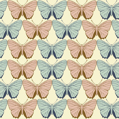 Fototapeta na wymiar Butterfly Vector Cute Seamless Pattern Illustration for Fabric Wallpaper Wrapping Paper Greeting Card 