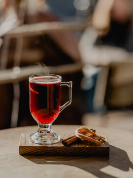 Mulled wine in hand 