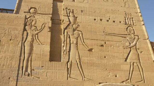 2022 - An engraving of the deity Horus on the Philae Temple Complex in Egypt.