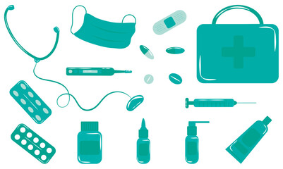 Obraz premium set of medical objects