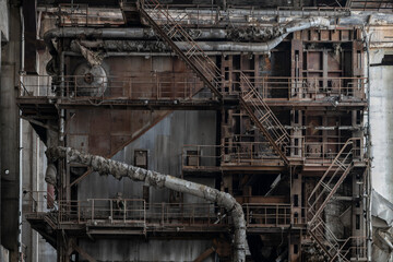 The abandoned Inota power plant - a former thermal power plant located in the town of Inota, Hungary
