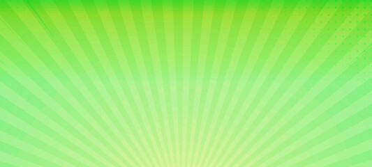 Green abstract sunburst pattern widescreen background, Modern panoramic design suitable for web Ads, Poster, Banner, Advertisement, Event, Celebration, and various graphic design works