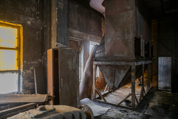 The abandoned Inota power plant - a former thermal power plant located in the town of Inota, Hungary