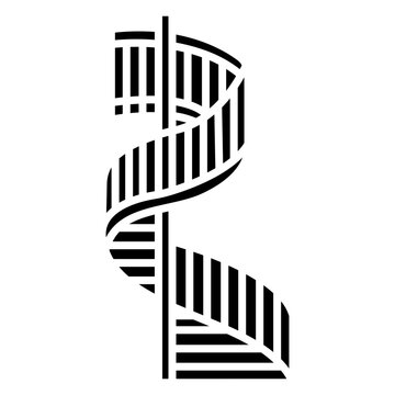 Solid spiral staircase icon