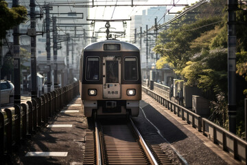Naklejka premium A train in Asia during daytime