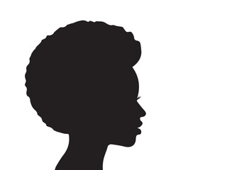 afro girl black silhouette vector illustration