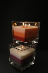 candle aroma on a dark background