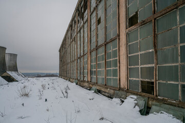 The abandoned Inota power plant - a former thermal power plant located in the town of Inota, Hungary