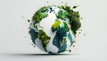 planet earth illustration. Symbol of life, nature, fund, ecology, international events. Hand drawn on background, isolated clip art element for design.