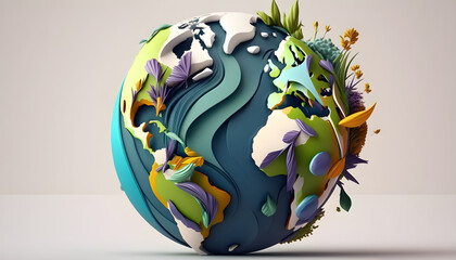 planet earth illustration. Symbol of life, nature, fund, ecology, international events. Hand drawn on background, isolated clip art element for design.