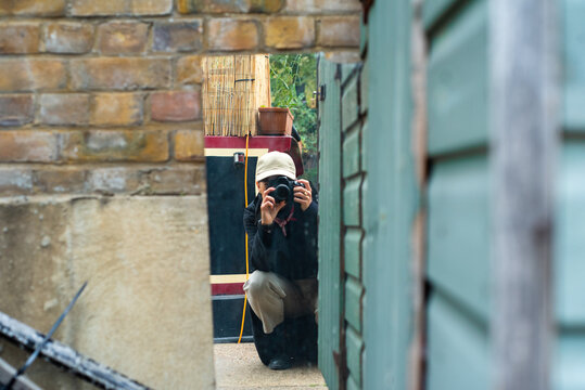Photographer street selfie