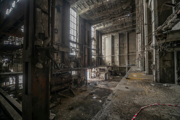 The abandoned Inota power plant - a former thermal power plant located in the town of Inota, Hungary