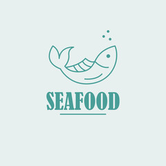 Seafood brand logo design. Fish logotype. Restaurant logo template.