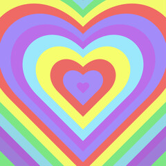 rainbow heart y2k vector