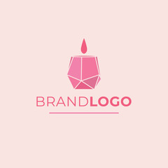 Candle brand logo design. Modern candle logotype. Elegant logo template.