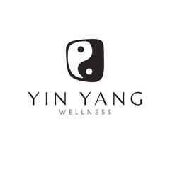 Yin Yang brand logo design. Stone wellness logotype. Balance icon logo template.