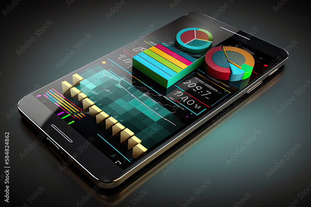 Poster big data analytics report. online business analytics infographic with diagrams and charts. investing