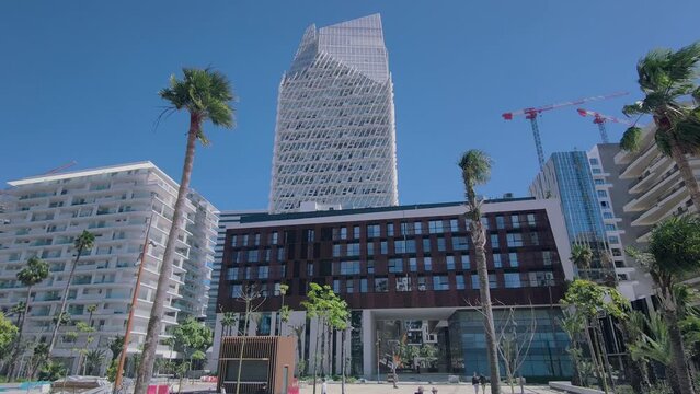 Casa Finance City. CFC buildings outdoor on a sunny day. Casablanca, Morocco