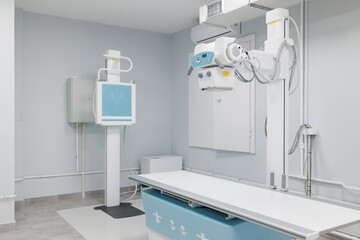 modern x-ray machine in a bright room