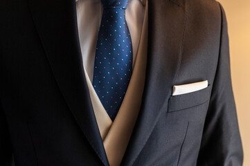 Groom getting dressed