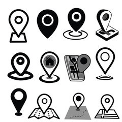 Map pointers icon set. Location pin collection. Map pointer GPS location. Pointer icon pin on the map to show the location. Vector illustration