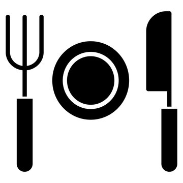 Solid food plate icon