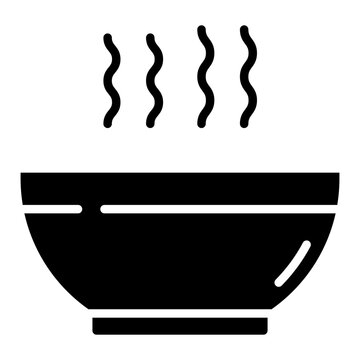 Solid soup bowl icon