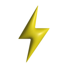 3d lightning bolt icon. Vector illustration isolated on white background