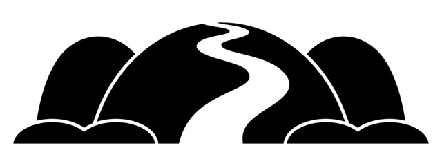 山道のシルエット