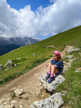 Pretty Little Girl on a Mountain Trail
