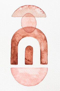 Shapes pattern design watercolour art