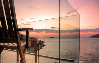 sunset on the sea