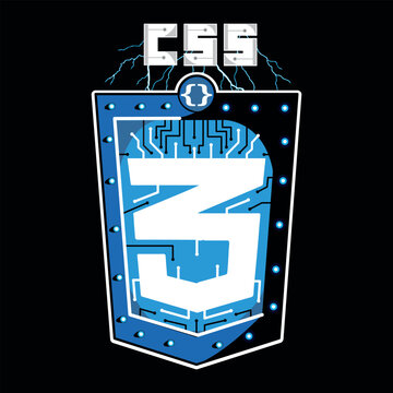 Logo Vector  CSS 3 shield  illustration high performance