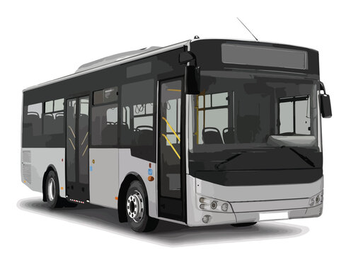 	 3d bus luxury vip first class travel electric zero carbon emition tourism tour public route modern art design vector template isolated white background