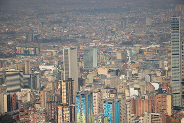 Aerial view of the city Bogota, Colombia, South America