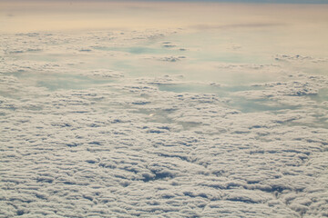 aerial view of the sky with clouds, copy space