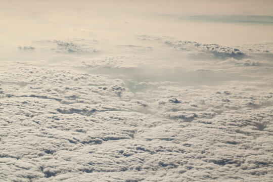 aerial view of the sky with clouds, copy space