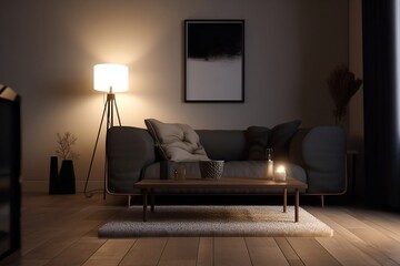 small minimalistic modern living room with sofa design