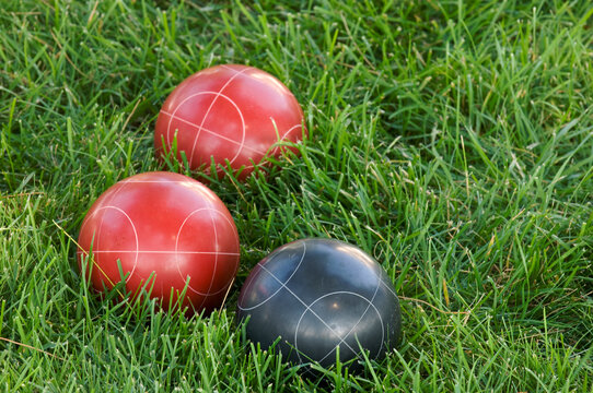 Bocce Balls on green grass