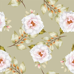 floral summer seamless pattern illustration
