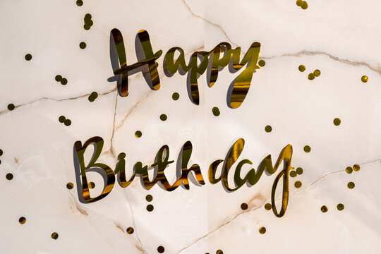 Birthday celebration inscription on party table