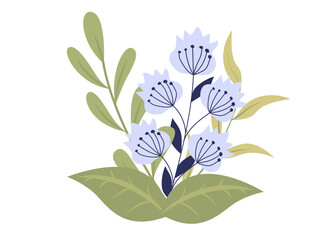 Set of floral branch. Wedding concept with flowers. Floral poster, invite. Vector arrangements for greeting card or invitation design