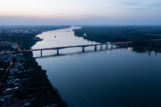 Pupin bridge at Danube river Belgrade, Serbia