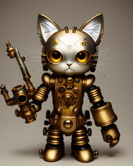 Illustration of futuristic design of robocat - AI generated