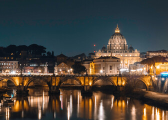 Fototapeta na wymiar vaticano, roma, italia, noche