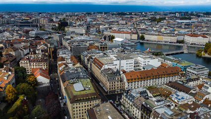 Fototapeta premium Genf von oben